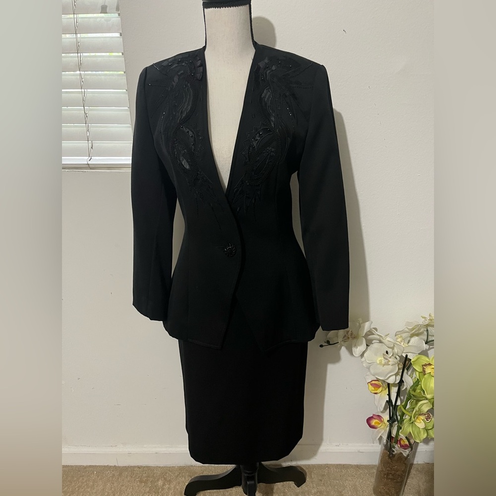 First Impressions 2 piece Black Embellished Women's Blazer